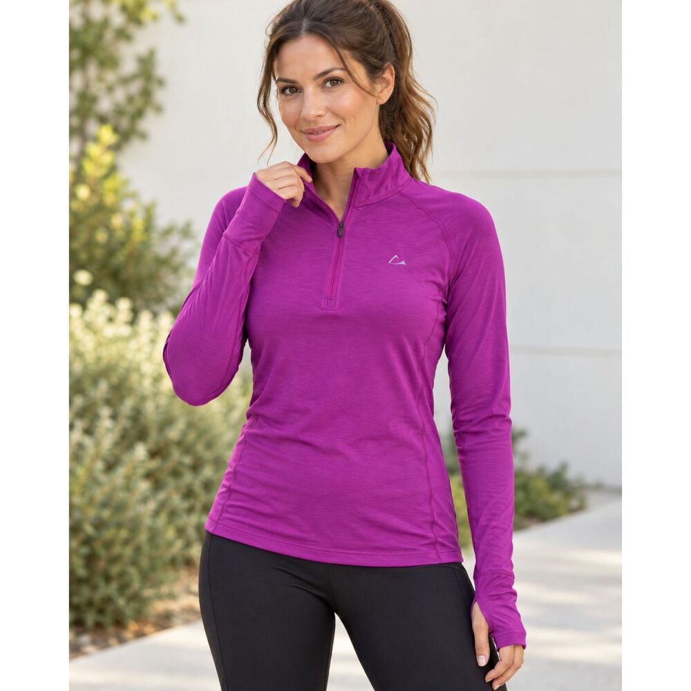 Paradox Merino Blend Women's Small Purple Pink Quarter Zip Base Layer Top
